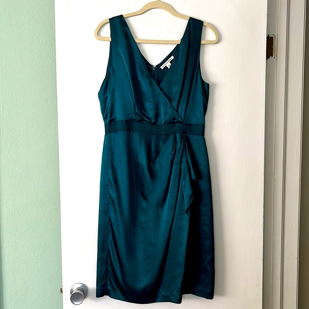Green 100% Silk Cocktail Dress, Banana Republic